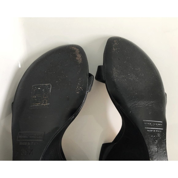 Marc Jacobs Black Leather Stud-Embellished Wedges - Picture 7 of 8